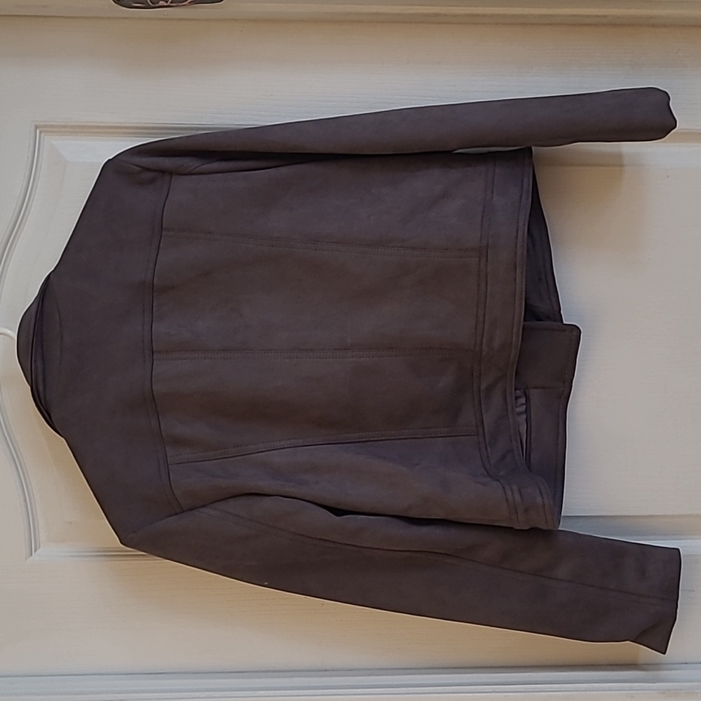 NWT Philosophy Charcoal Grey Faux Suede Fully Lined Moto Jacket - Picture 4 of 11